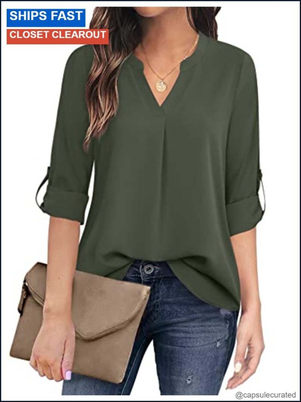 Women's 100% Polyester V-Neck Blouse, Floral Print, Casual Work Shirt